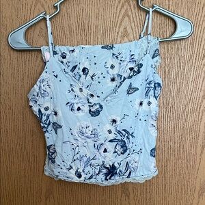 Victoria's Secret Floral Pajamas with Shorts in Light Blue